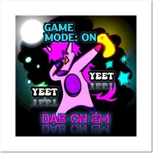 Dabbing Unicorn Yeet Trendy Dance Emote Gamer Quote Posters and Art